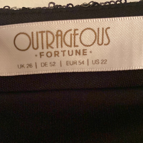 Outrageous Fortune Plus Black Sequin Maxi Skirt With Front  Slit Gown Skirt - Picture 9 of 9